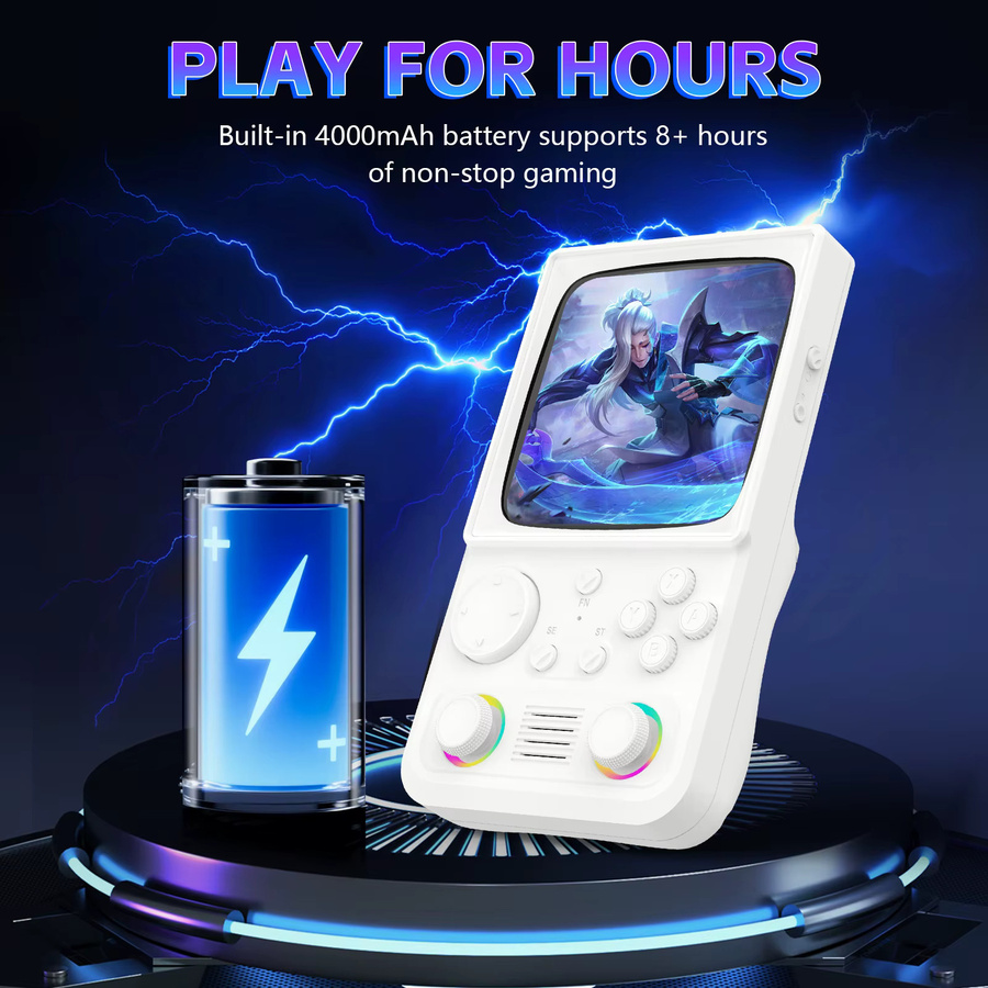 AISLPC RG45 MAX Retro Handheld-Spielkonsole mit 4,0 Zoll IPS-Bildschirm, 64GB/128GB Speicher und EmuEMEC-System, Tragbarer Taschen-Spieler mit Wi-Fi, Schwarz/Weiß - Bild 4