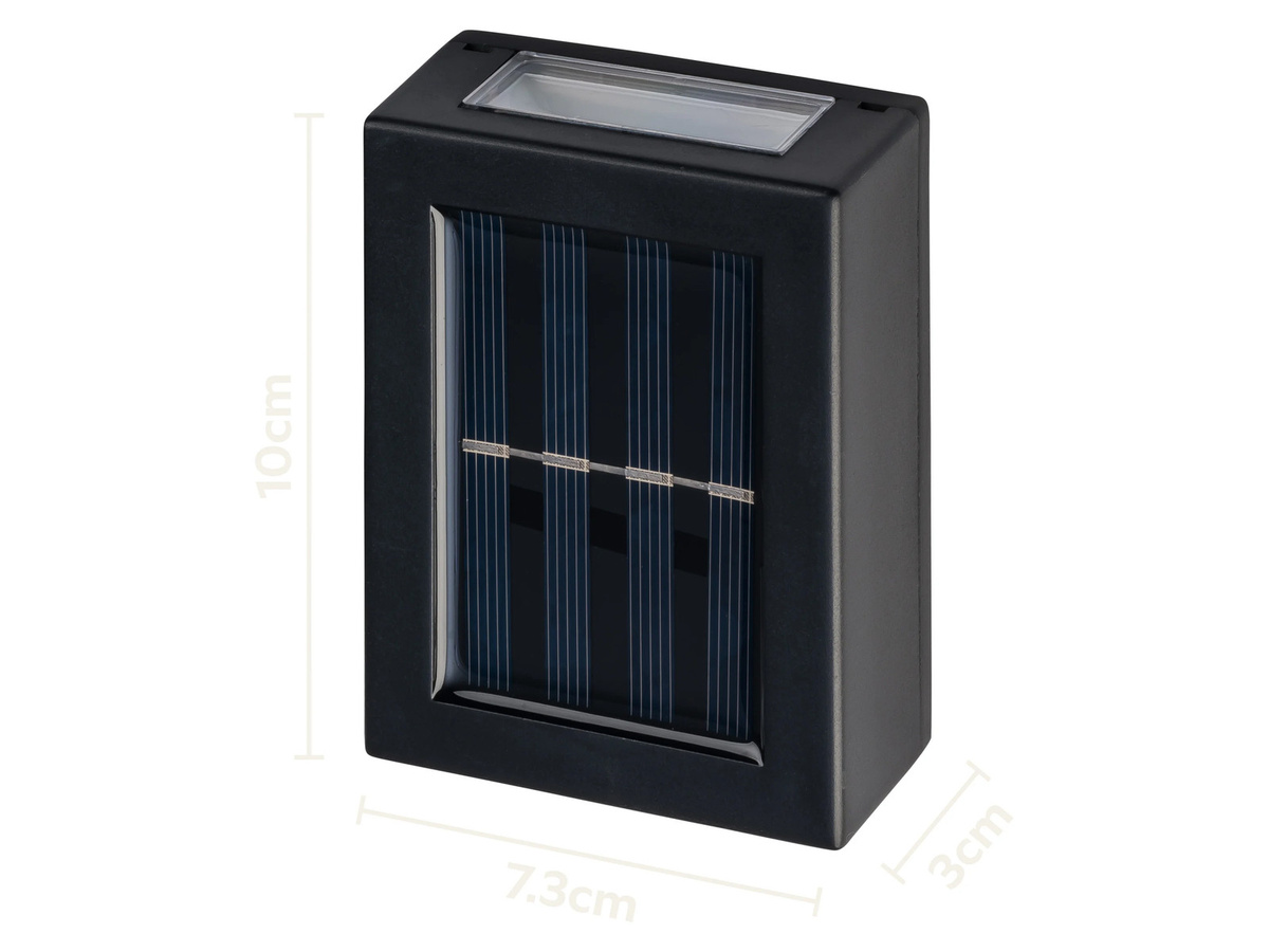 LIVARNO LED-Solar-Außenwandleuchten im 2er-Set, Schwarz, Warmweiß, IP44 mit Dämmerungssensor - Bild 3