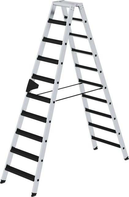 PROREGAL Stufen-Stehleiter Clip-Step Relax beidseitig begehbar in Silber mit 2 x 10 Stufen - Bild 1