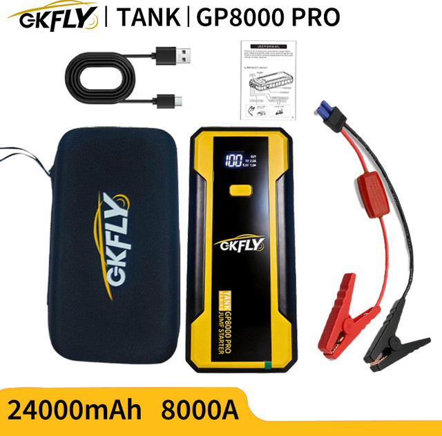 GKFLY Auto-Starthilfe Powerbank Batterie-Booster Ladegerät 12V für Benzin und Diesel in Orange - Bild 1