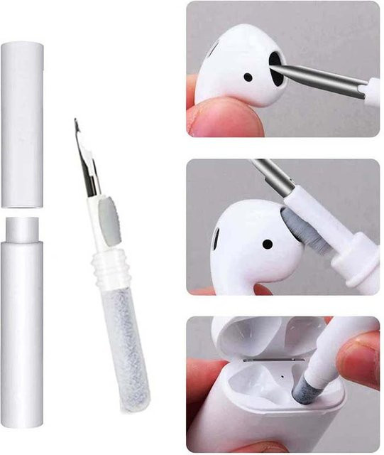 Bluetooth-Kopfhörer Reinigungsset mit Pinsel und Stift für AirPods Pro, iPhone und Huawei FreeBuds in Schwarz oder Weiß - Bild 1