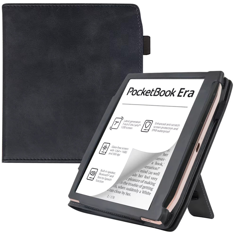 YOUQEEC Schutzhülle für Pocketbook Era PB700 7 Zoll E-Book Reader mit Schlafmodus, Handunterstützung und Ständer, stoßfest und sturzsicher, Schwarz - Bild 3