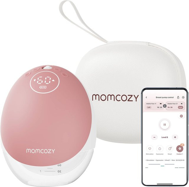 Momcozy Elektrische Milchpumpe M9, tragbare Wearable-Milchpumpe in Pink - Bild 1