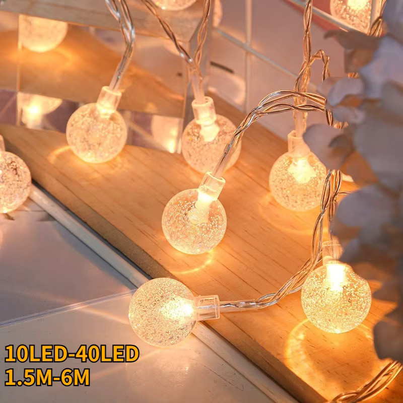 OKAL RED EAST LED-Lichterkette mit Blasenkugeln, batteriebetrieben oder per USB, 1,5 m bis 6 m für deine Dekoration bei Hochzeiten, Geburtstagen oder Weihnachtsfeiern - Bild 2