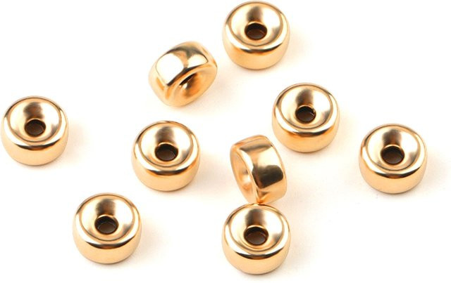 QIAO Distanzperlen, Gold Farbe, runde Perlen, 3-8mm, Unisex - Bild 1