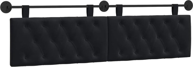 vidaXL Wandmontiertes Polsterpaneel aus Samt in Schwarz, B/H/T: 170 x 55 x 7 cm - Bild 1