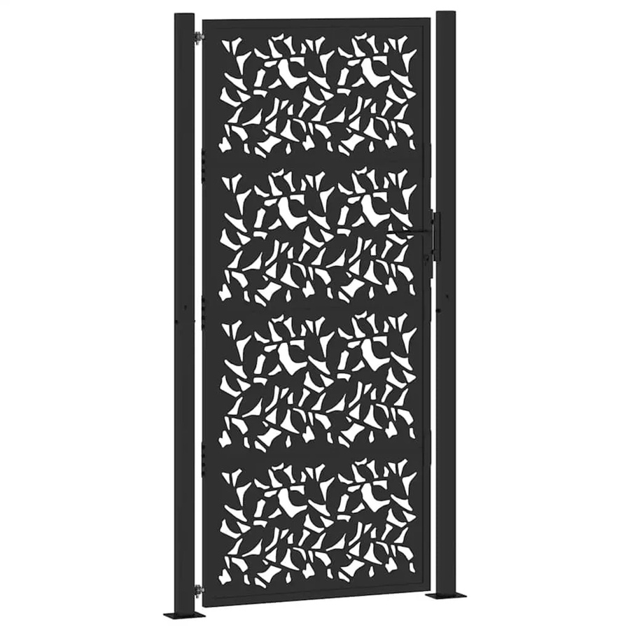 vidaXL Gartentor aus verzinktem Stahl in Schwarz, Einzeltores, B: 110 cm, H: 205 cm - Bild 2