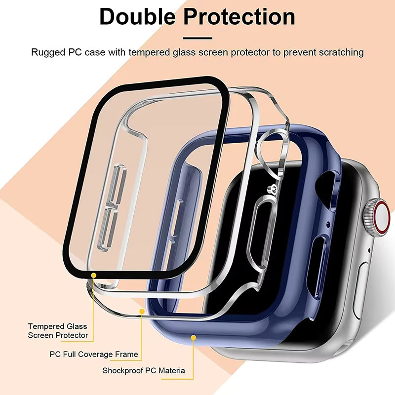 Displayschutzfolie aus gehärtetem Glas für Apple Watch, transparent - Bild 2