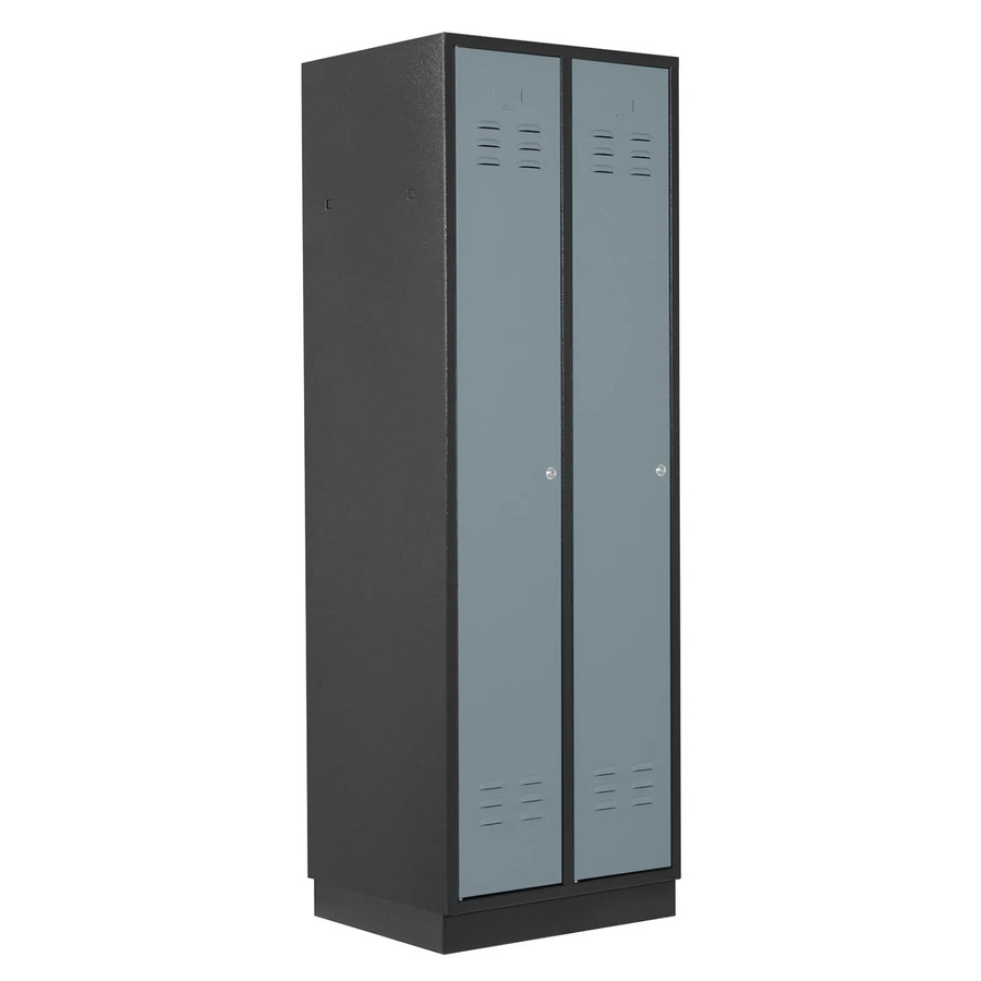 PROREGAL Garderobenschrank Ermine mit 2 Türen in Anthrazitgrau und Silbergrau, H x B x T: 177,5 x 60 x 50 cm - Bild 2