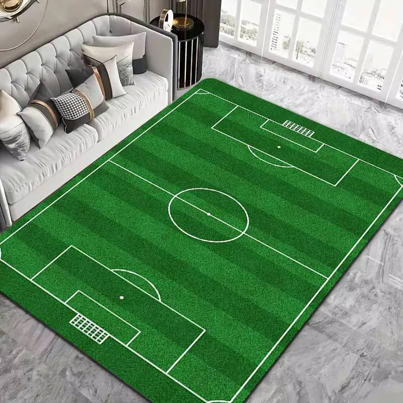 VIKAMA Teppich mit Fußball-Motiv in Grün, rutschfester Sport-Teppich für Flur, Schlafzimmer oder Eingangsbereich - Bild 4