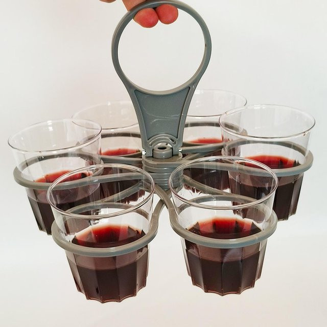 Lucky seafeel Faltbarer 6er-Kaffeebecherhalter für Coffee-to-go-Becher, Grau - Bild 1