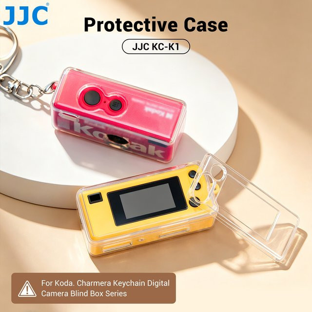 JJC Schutzset für Kodak Charmera Schlüsselanhänger Digitalkamera mit transparenter TPU-Hülle und gehärtetem Glasbildschirm - Bild 1