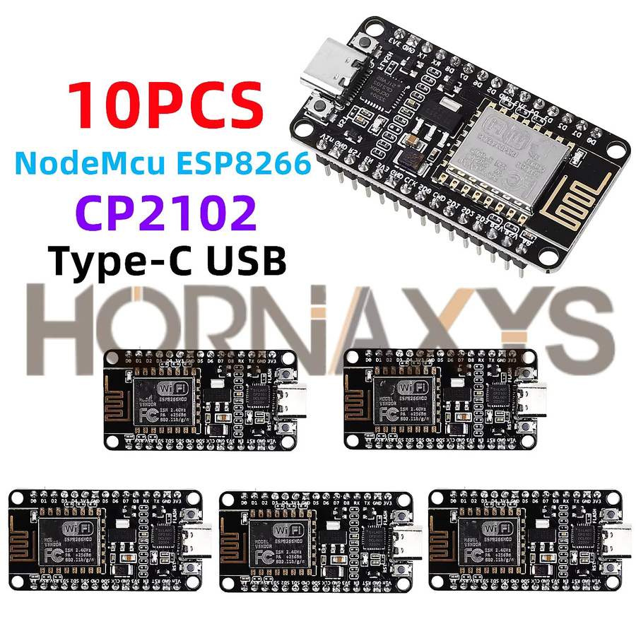 HORNAXYS NodeMCU V3 ESP8266 ESP-12E Entwicklung Board mit Typ-C USB und WLAN, Schwarz - Bild 4