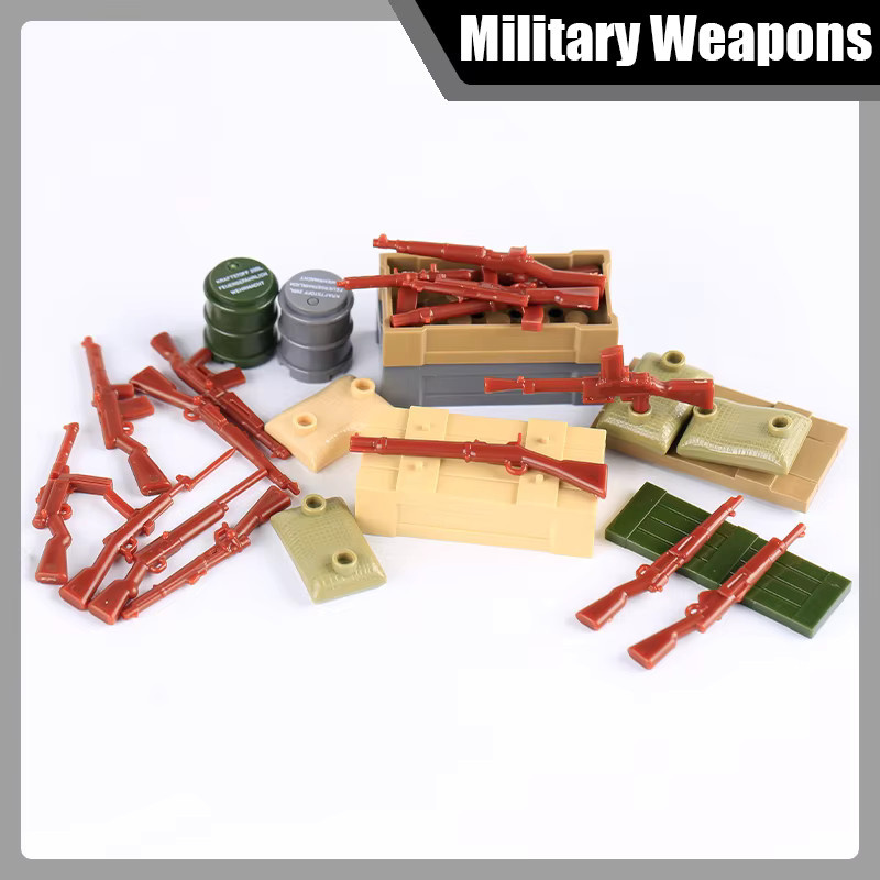 BRICKPANDA Mini-Bricks Militär Armee Soldaten Figuren und Zubehör Set mit Waffen für WW1 und WW2 Historische Szenen, Mehrfarbig - Bild 2