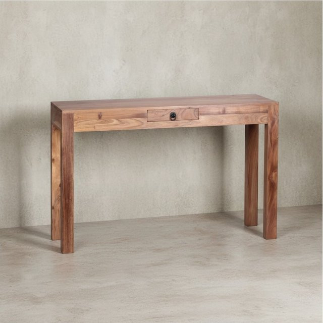 KADIMA DESIGN Konsolentisch NAKO aus Akazienholz im Landhausstil, Farbe Braun, B/T/H: 120 x 40 x 70 cm - Bild 1