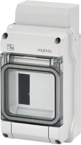 Hensel Kleinverteiler PC 9103 Aufputz in Weiß mit transparentem Deckel, 1 Reihe, 3 Teilungen - Bild 1