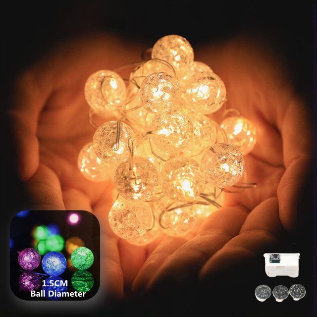 Batteriebetriebene LED Lichterkette in Weiß für Weihnachten, Geburtstag, Party und Hochzeit, 1,5 m Länge - Bild 1
