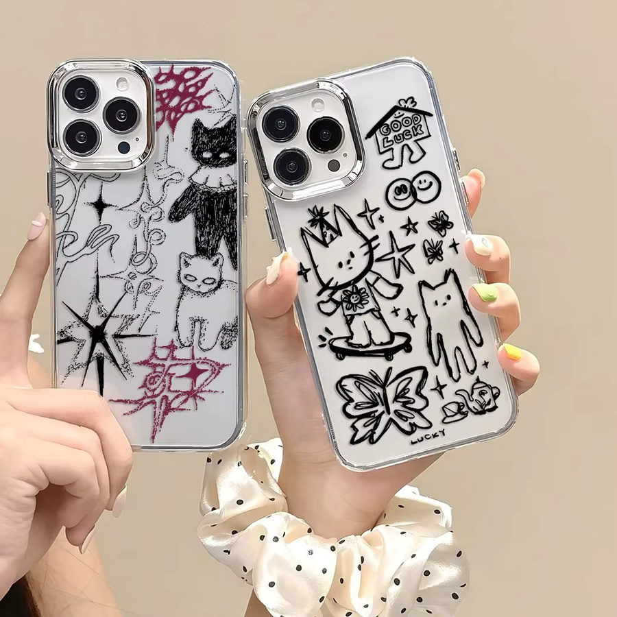 Transparente Katzen Handyhülle aus TPU Soft Cover für Samsung Galaxy S26 S25 S24 S23 S22 Ultra Plus FE A73 A72 A71 A57 A56 A55 A51 5G/4G - Bild 2