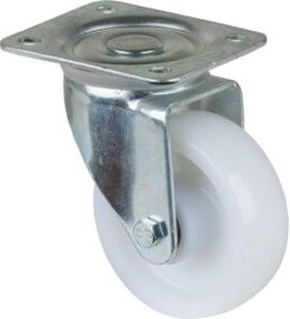 BS Transportrolle LB500.B10.101 Lenkrolle mit Raddurchmesser 100 mm in Weiß aus Kunststoff mit Schraubbefestigung - Bild 1