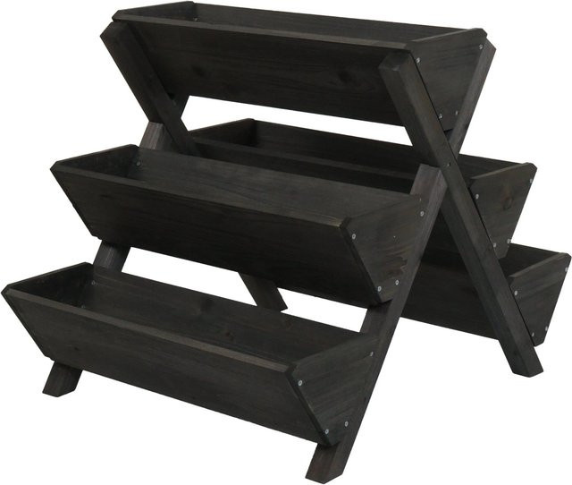 PROREGAL Pflanztreppe aus Tannenholz mit 5 Kästen in Anthrazit, H x B x T: 70 x 56 x 56 cm - Bild 1