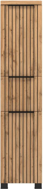 Held Möbel Bad-Midischrank Manchester in Wildeiche mit 2 Türen und Soft-Close, Höhe: 130 cm, Breite: 30 cm, Tiefe: 35 cm - Bild 1