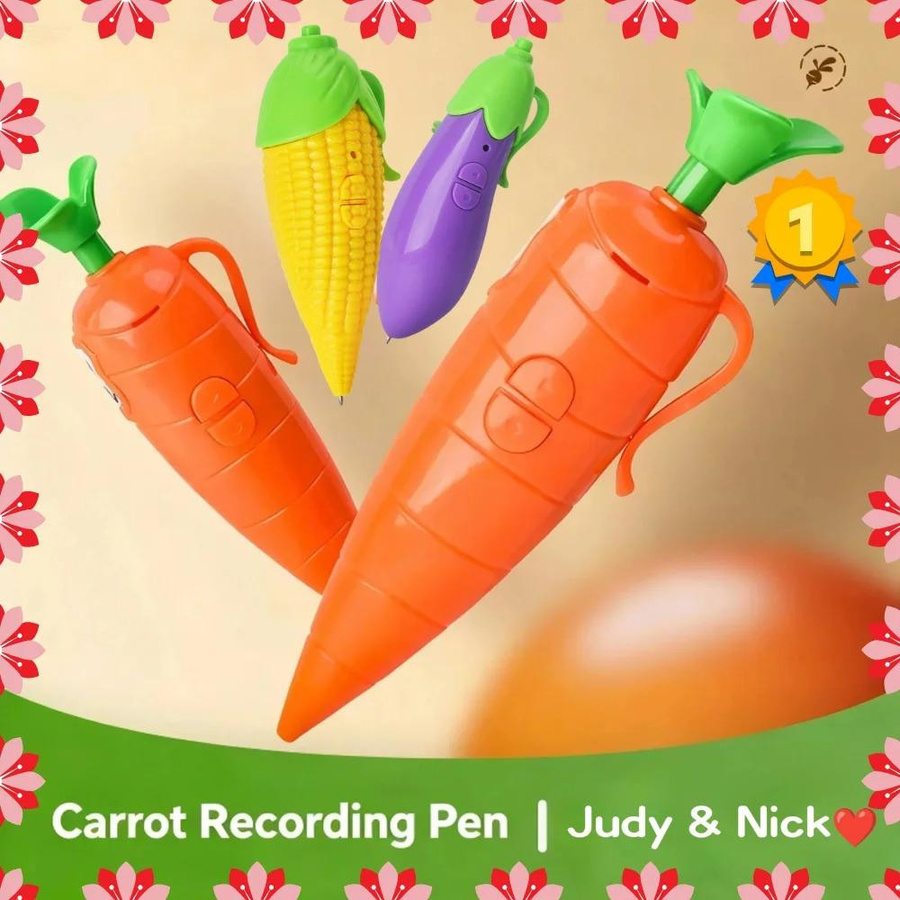 2-in-1 Tonrekorder und Stift in Karotten-Design für Kinder, Orange - Bild 2