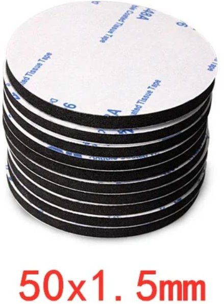 Lanzhong home life Doppelseitiger Klettverschluss Anti-Rutsch-Aufkleber in Weiß, 10 Stück, Durchmesser: 50 mm, Dicke: 1,5 mm - Bild 1