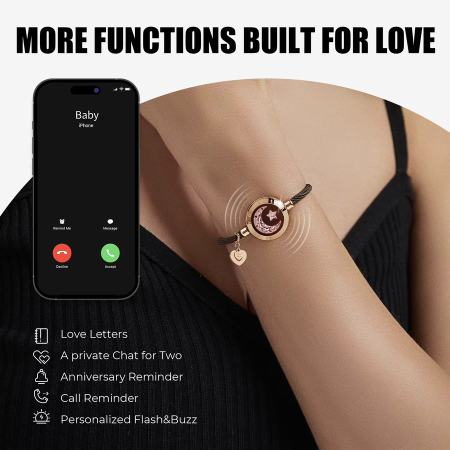 TOTWOO Fernberührungs-Armbänder, Unisex, mit Vibration und Leuchtfunktion - Bild 2