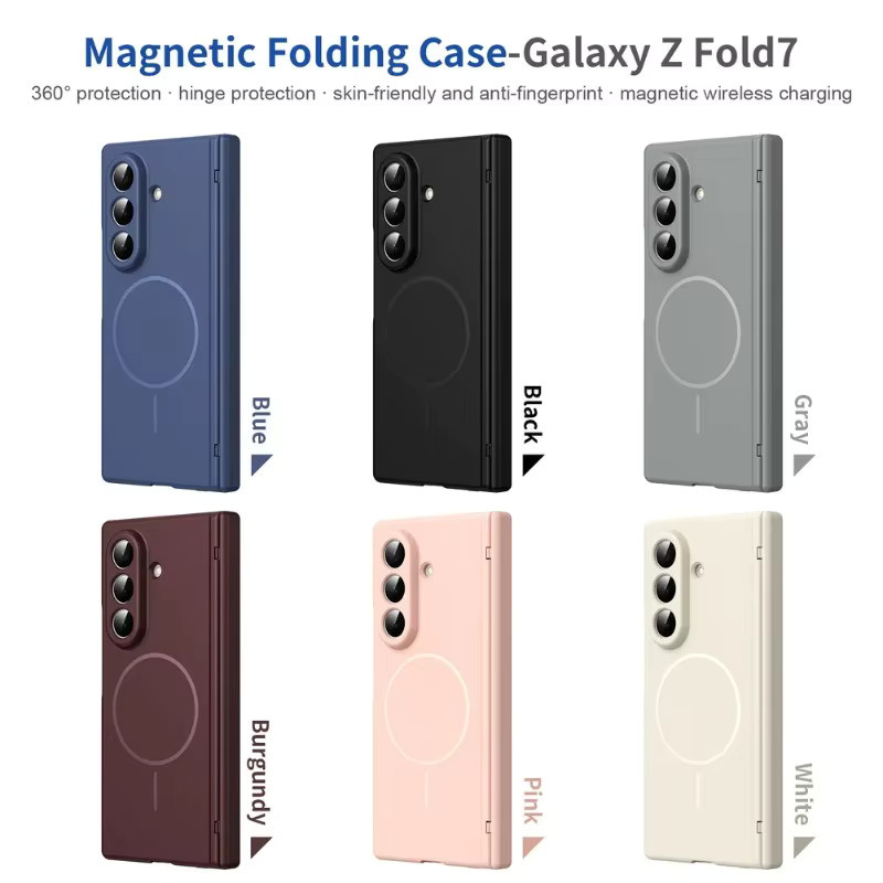 Premium Business MagSafe Schutzhülle für Samsung Galaxy Z Fold 7 6 5 4 in Schwarz mit stoßfestem Linsenschutz und HD-Hartglasfolie - Bild 4