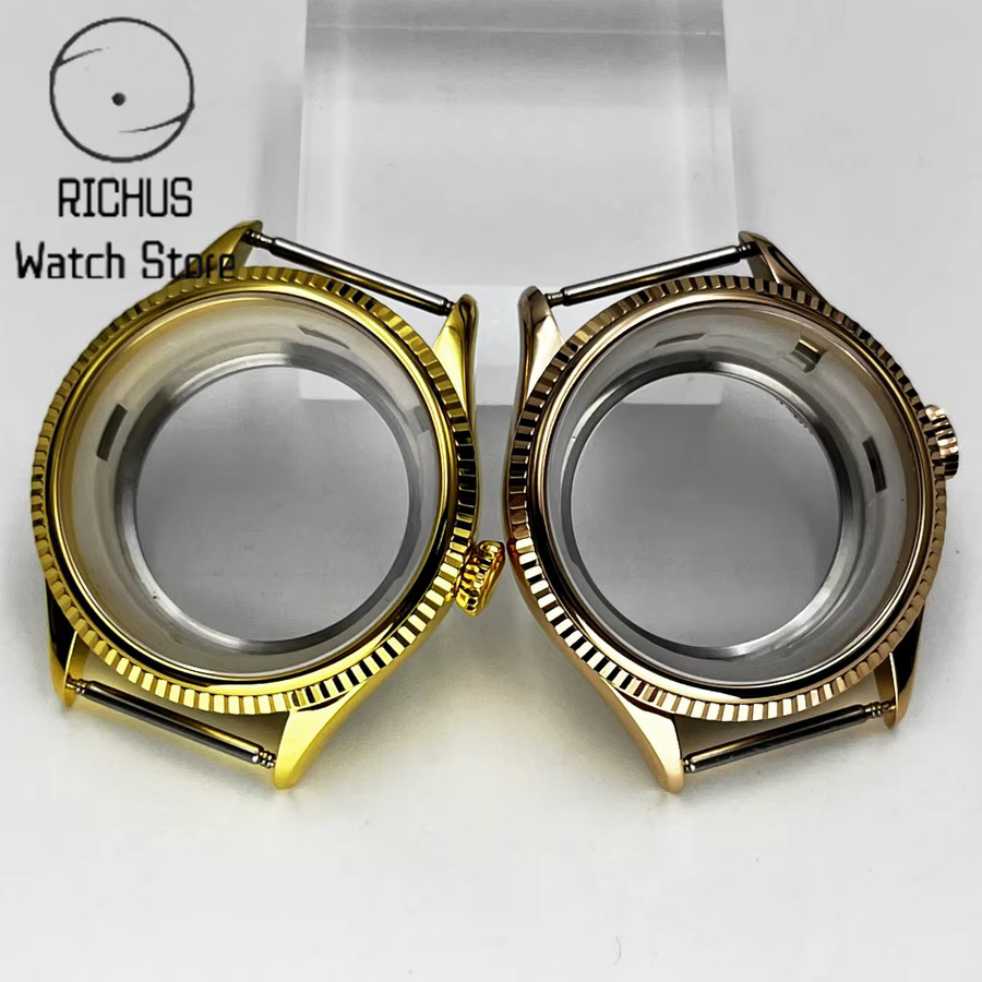 RICHUS Uhrengehäuse, Saphirglas, Silber/Gold/Roségold, 39 mm, Unisex - Bild 1