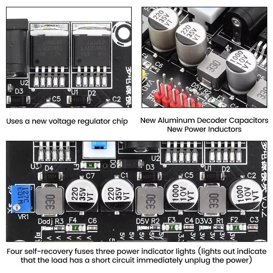 Gaqqee LM2596 DC7-25V zu DC3.3V/5V Einstellbares Step-Down-Modul in Schwarz - Bild 4
