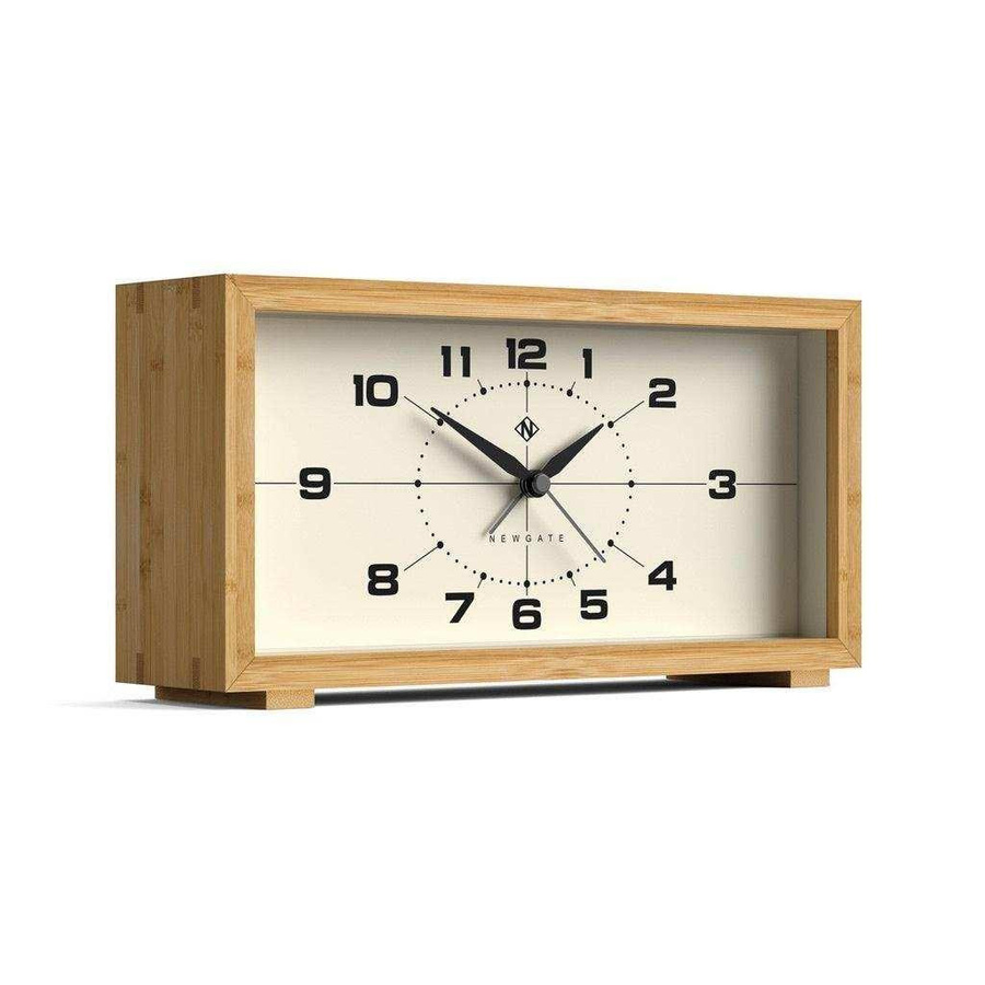 Newgate Lemur Tischuhr im Retro-Design aus Bambus in Beige mit analogem lautlosem Zeigerwerk - Bild 1