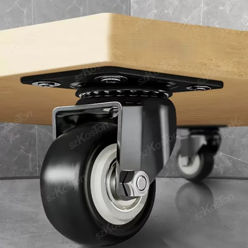 Ouliluye Lenkrollen für Möbel mit Bremse und 360 Grad Rotation, schwarze PP-Räder aus Kunststoff, 1,5/2 Zoll - Bild 2