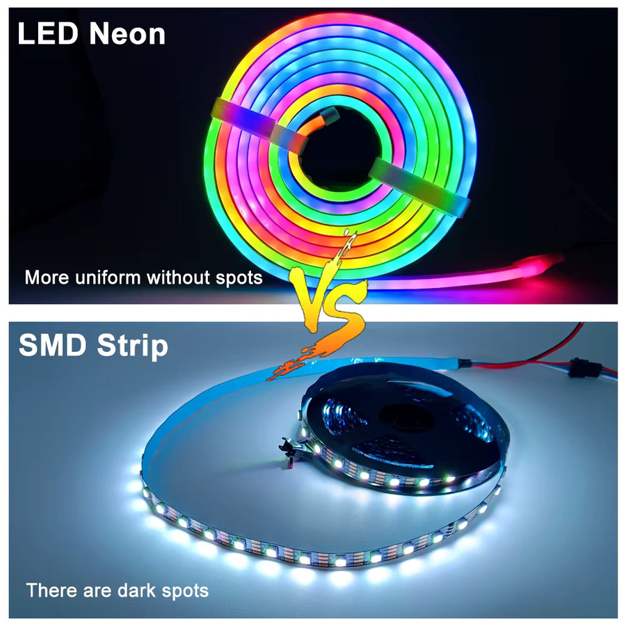 FUNZENXIN RGBIC Neon Flex LED Band, flexibles Silikon Gel Zeichen mit Bluetooth App-Steuerung und Fernbedienung, wasserdicht IP67, Multicolour - Bild 4