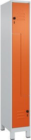 C+P Z-Spind Classic PLUS mit 2 Fächern, Grau/Orange, H x B x T: 195 x 30 x 50 cm - Bild 1