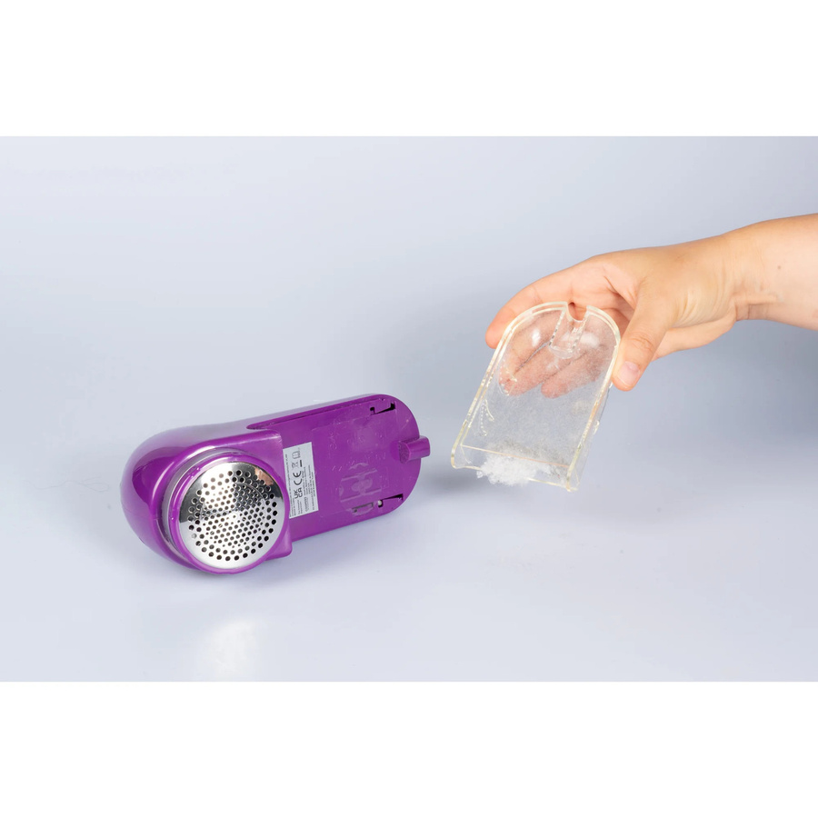 Genialo Akku-Fusselrasierer XXL in Purple mit Fusselbehälter - Bild 2
