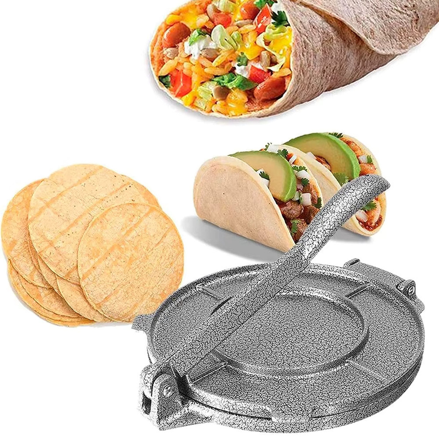 LMETJMA Tortillapresse aus Aluminium in Grau, Robuste Teigpresse für Tortillas, Patacones, Rotis und Quesadillas - Bild 7