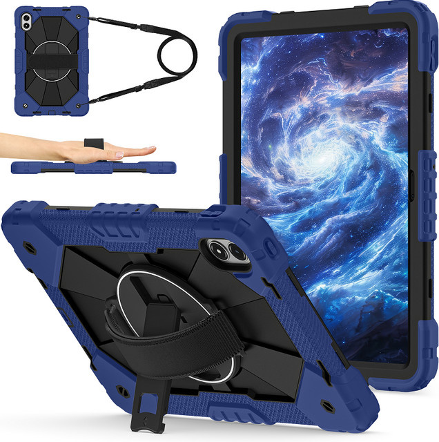Stoßfeste Schutzhülle für Xiaomi Redmi Pad Pro 12,1 Zoll mit 360 Grad Rotation, Standfunktion und Schultergurt, Farben: Rot, Schwarz, Blau - Bild 1