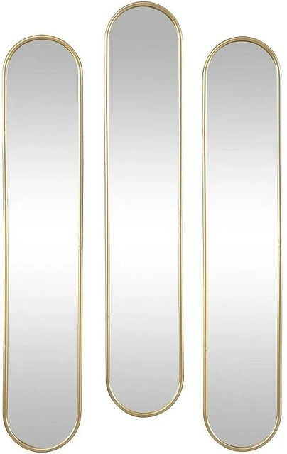 Vente-unique Wandspiegel Jaylen oval in Gold aus Metall, Breite: 23 cm, Höhe: 120 cm, Tiefe: 3 cm - Bild 1