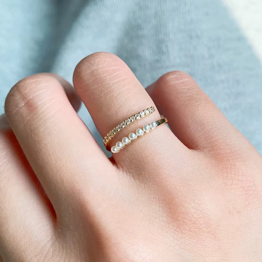 ZAKOL Offener Ring, Gold, Perle, Zirkonia, Damen - Bild 2