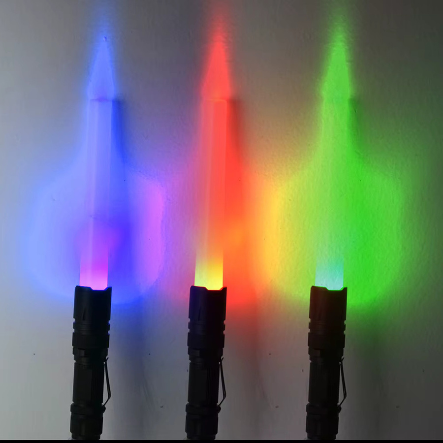 Alonefire 4-in-1 LED Taschenlampe mit RGB-Zoom in Schwarz aus Aluminium für Outdoor, Jagd und Camping - Bild 3