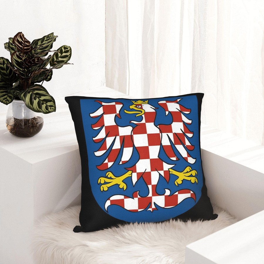 Kissenbezug mit Wappen der Tschechischen Republik in Multicolor, weiche Peach Skin Hülle für dein Deko-Kissen, B/B/H: 18 x 18 x 18 cm - Bild 2