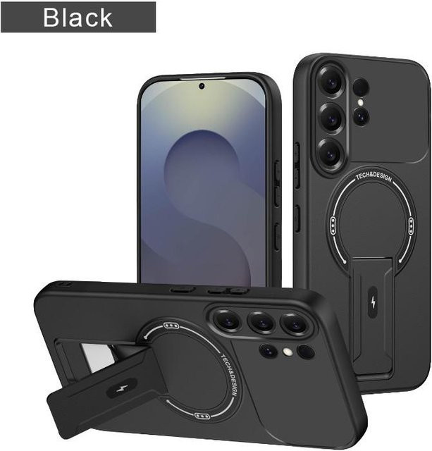 MagSafe Magnetische Kabellose Ladehalterung Handyhülle für Samsung Galaxy S26 Ultra S25 Ultra S24 S23 S22 S23 Ultra Plus FE A56 A55 A54 A52 in Schwarz - Bild 1