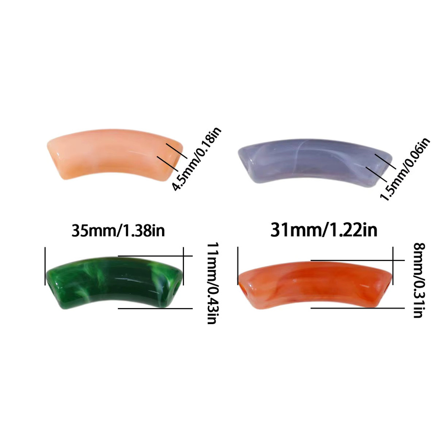 JHNBY Acryl-Röhrenperlen, 8–11 mm, verschiedene Farben - Bild 1