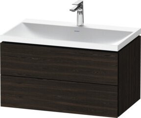 Duravit L-Cube Möbelwaschtisch mit Vitrinium in Nussbaum gebürstet, B/T/H: 80 x 48 x 48 cm - Bild 1