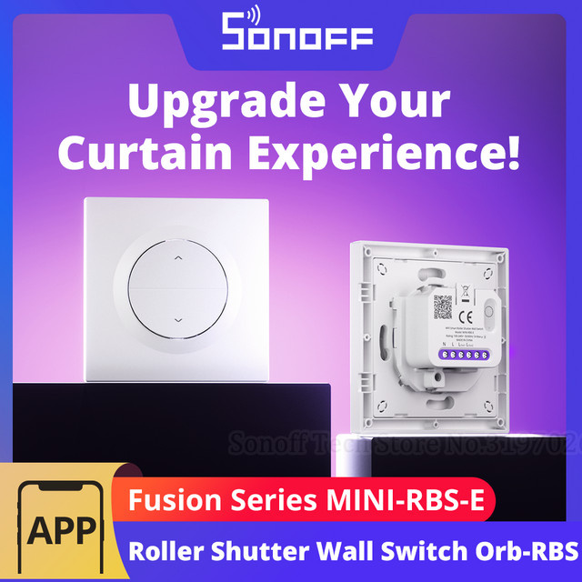 SONOFF Orb-RBS Fusion Series Matter Over WiFi Smart Rolladen-Wandschalter MINI-RBS-E in Weiß, kompatibel mit Google Home, Alexa und Apple Home - Bild 1