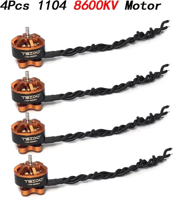 YSIDO 1104 Bürstenloser Motor für RC Drone FPV Racing Multirotor, 7500KV oder 8600KV, Orange, 4er-Set - Bild 1