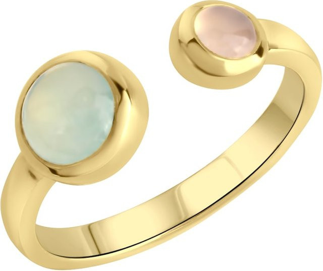 Jamelli Ring 925 Silber, vergoldet, Chalcedon, Damen - Bild 1