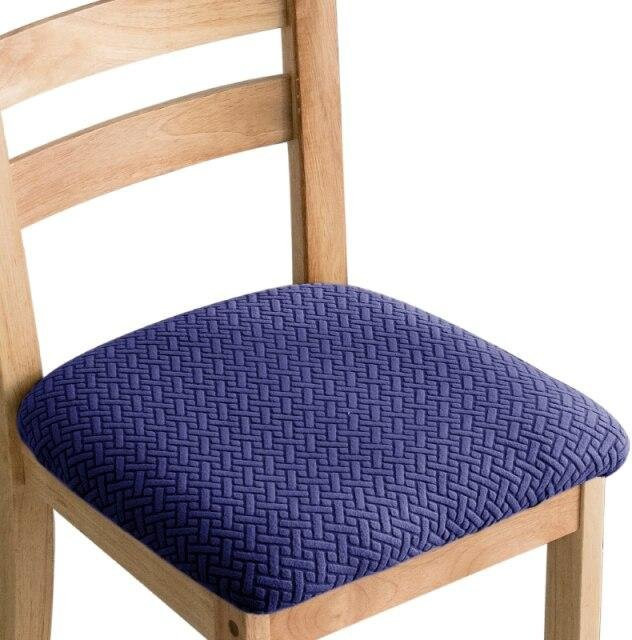 Waschbarer Spandex Stuhlbezug für Esszimmerstühle mit rutschfestem Design in Dunkelblau - Bild 1