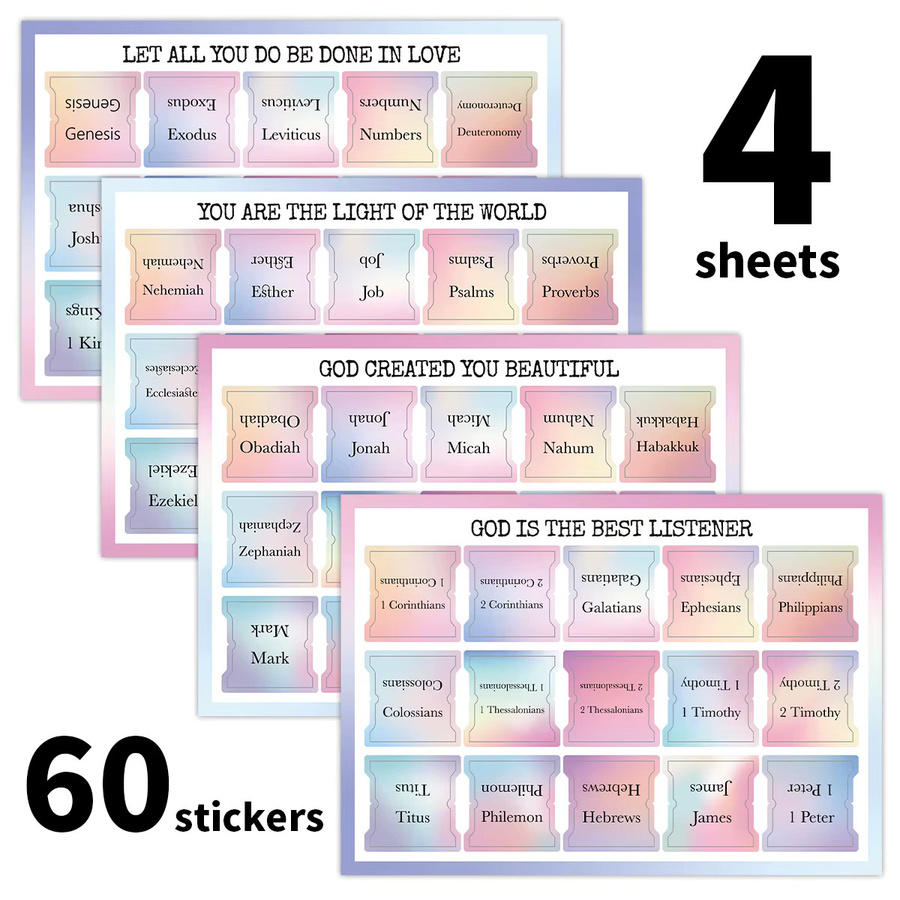 60 Stück Bibel-Lesezeichen-Index-Tabs mit inspirierenden Zitaten in Rosa zur Organisation deiner Bücher und zum Lernen - Bild 2
